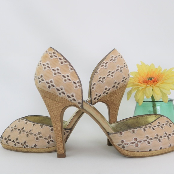 STEVE MADDEN d'Orsay Blush/Cream Peep Toe  - 8.5M - Picture 5 of 8